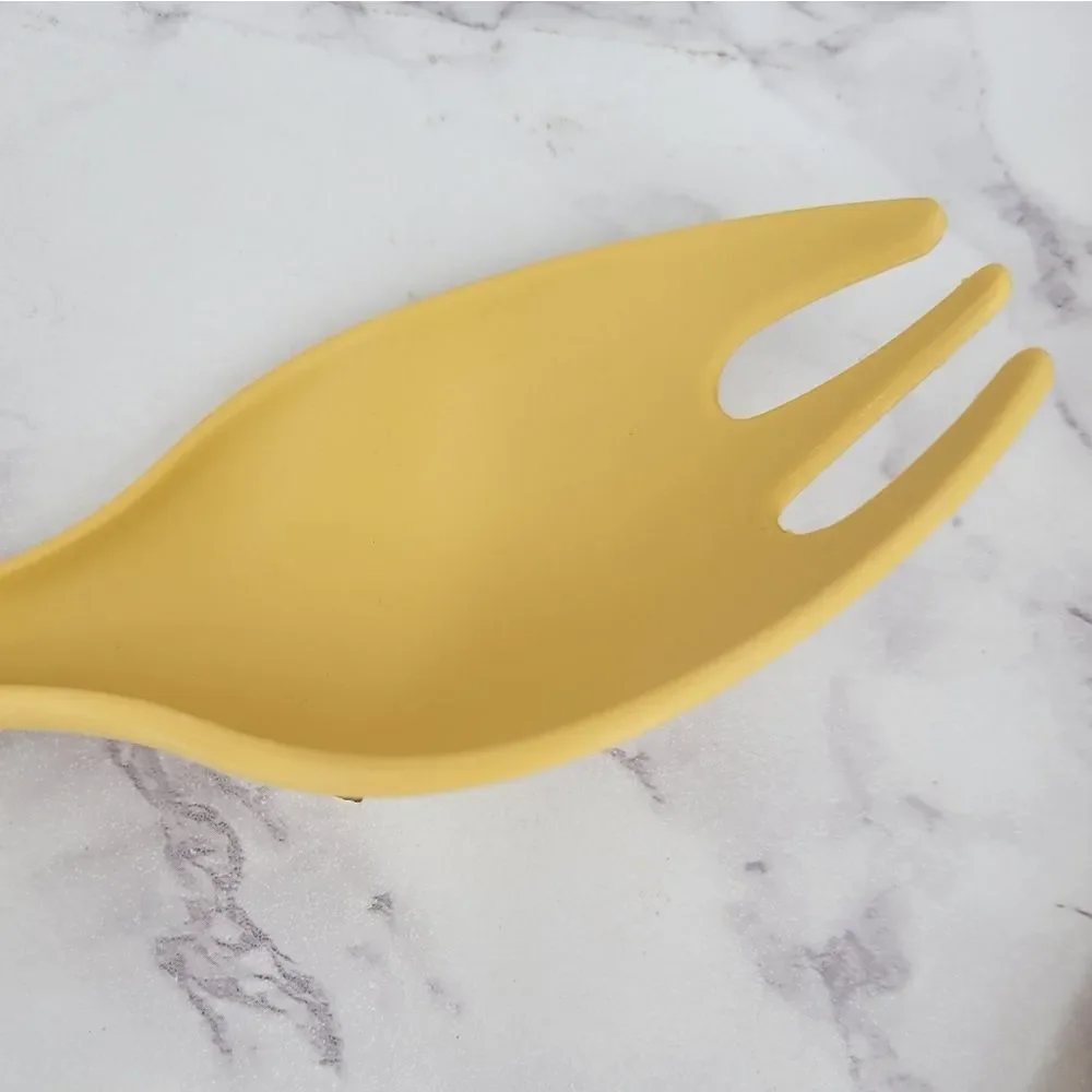 Tupperware Vintage Harvest Gold Salad Forks Serving Ware Yellow Spork Set Dining